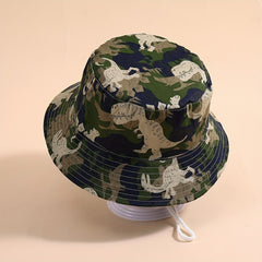 Camouflage Dinosaur Fisherman Hat Sun Protection Bucket Hat
