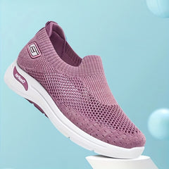 Women's Breathable Woven Sneakers Lightweight Slip On Shoes