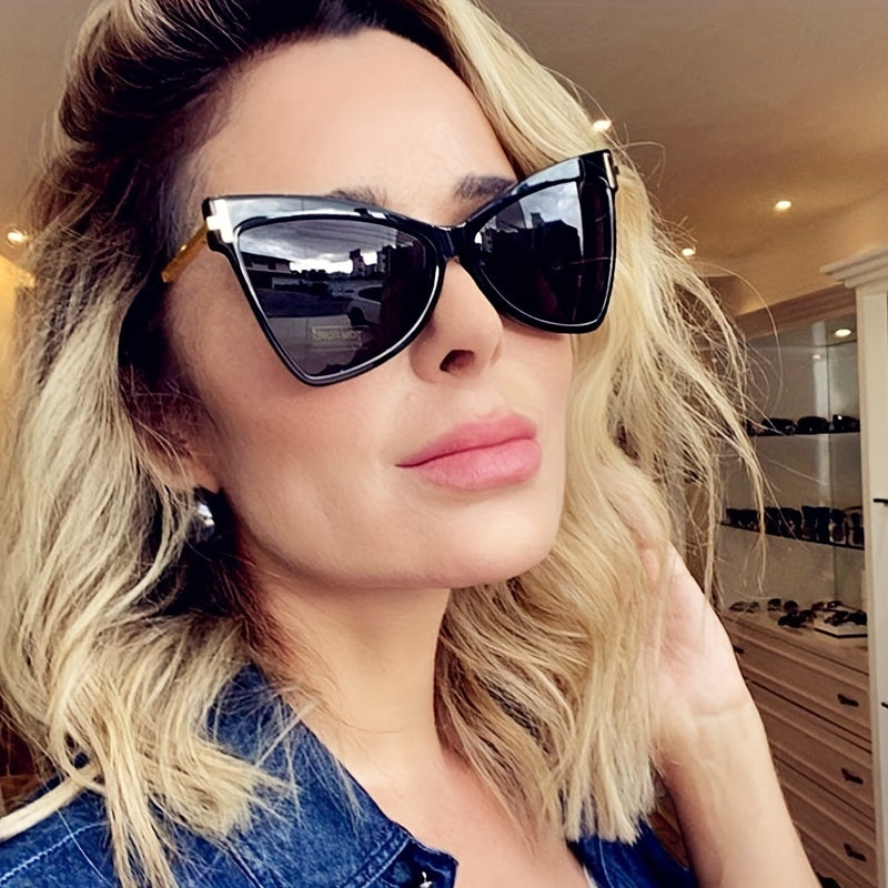Y2K Large Cat Eye Sunglasses Retro Gradient UV400 Sun Shades