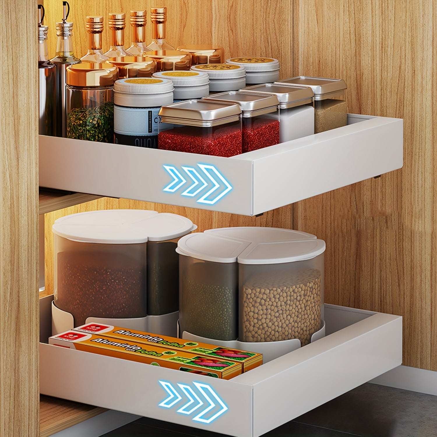 Stainless Steel Pull Out Organizer Cabinet Rack Kitchen Storage