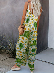 Floral Wide Leg Jumpsuit Backless Cami for Spring & Summer