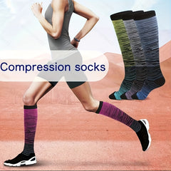 5 Pairs 15-20mmHg Striped Compression Socks for Men and Women