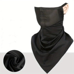 Summer Ice Silk Sun Protection Riding Ear Mask Mesh Breathable Sports Dustproof