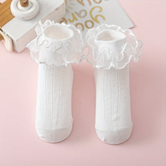 Baby Girls Mesh Trim Ankle Socks Breathable Comfortable Princess Socks