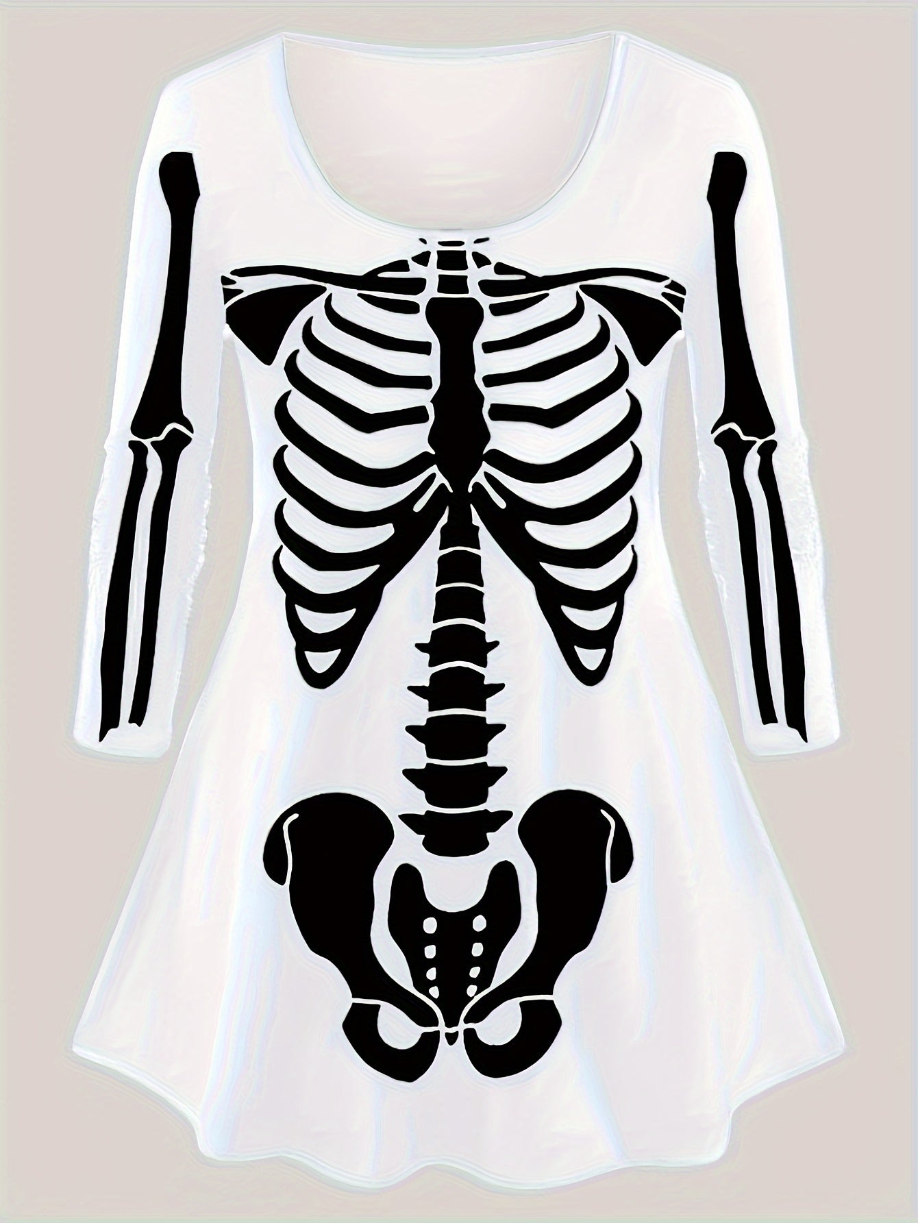 Women's Plus Skeleton Print Top & Legging Set Halloween Gothic Outfit