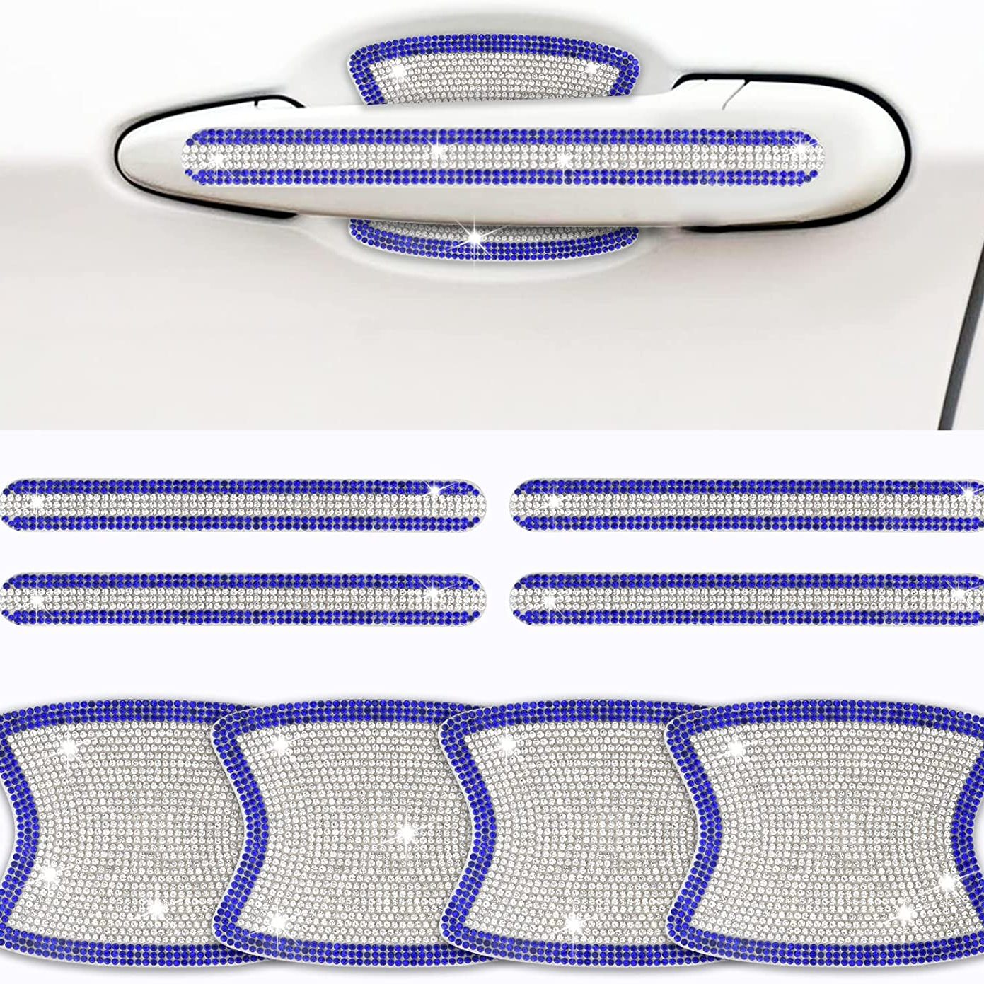 8Pcs Rhinestone Car Door Handle Stickers