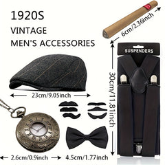 1920s Costume Set for Adults Halloween Cosplay Props