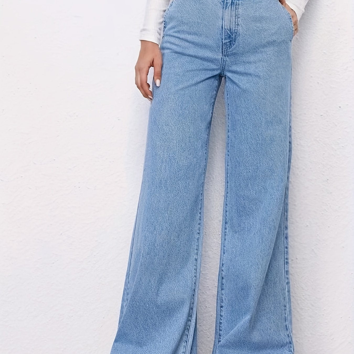 High Waist Wide Leg Baggy Jeans Women's Denim Clothing