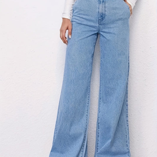 High Waist Wide Leg Baggy Jeans Women's Denim Clothing