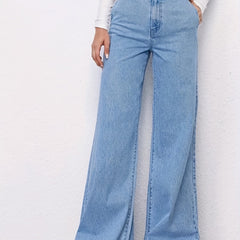 High Waist Wide Leg Baggy Jeans Women's Denim Clothing