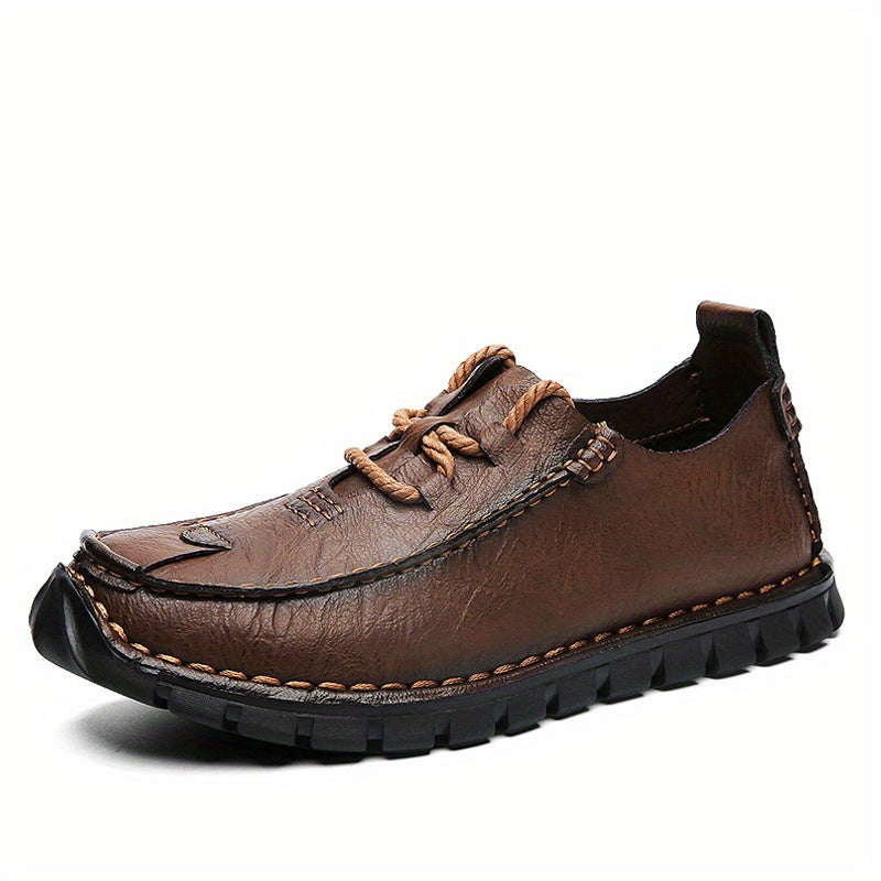 Men's Moc Toe Lace up Shoes Stitch Detail Shoes