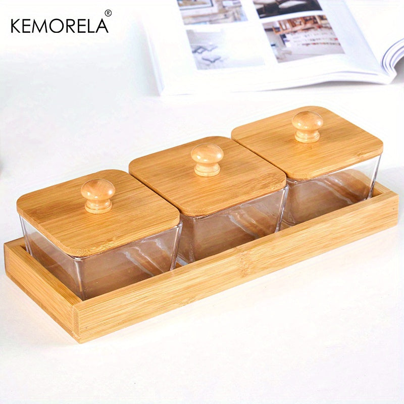 Dried Fruit Tray with Lid - Glass Container Table Decoration