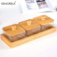 Dried Fruit Tray with Lid - Glass Container Table Decoration