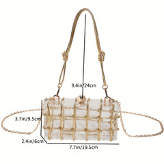 Mini Transparent Acrylic Hand Bag Solid Plaid Shoulder Bag