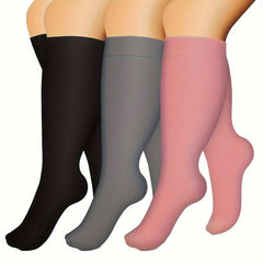 Copper Compression Socks 15-20 Mmhg Wide Calf Knee High Stockings