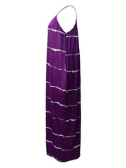 Cami Maxi Dress With Pockets Women's Plus Stretch V Neck Long Dress