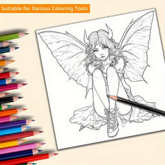 Fantasy Elf Coloring Book - 22 Pages - Holiday & Birthday Parties