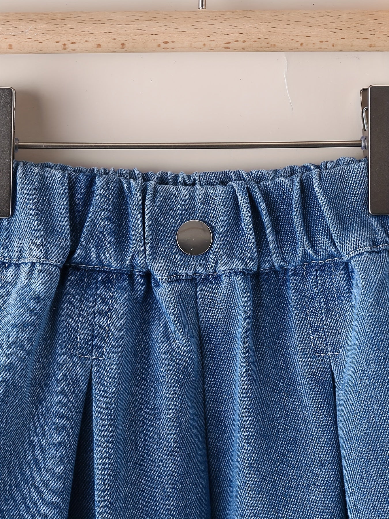 Girls Pleated Denim Shorts Summer Clothes