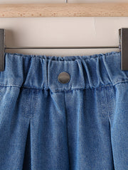 Girls Pleated Denim Shorts Summer Clothes