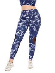 Camo Print Mesh Fitness Leggings Women Plus Size Breathable Sports Leggings