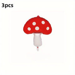 3pcs Mushroom Foil Balloons Fun Mushroom Party Decoration