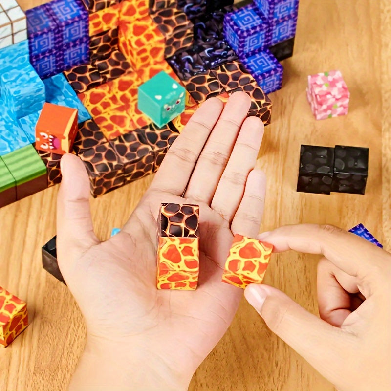 50 100pcs Magnetic Building Blocks Set for Boys Girls Cube Building Toys