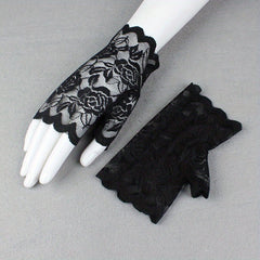 Lace Gloves Sunscreen Hollow Fingerless Outdoor Driving Sports Women