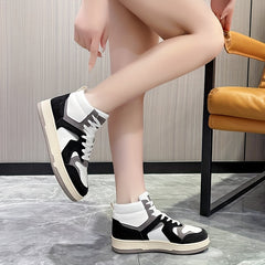 Women's Stylish Block Top Sneakers Comfortable Non slip Sports Shoes