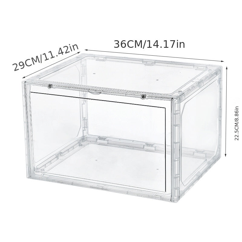 Transparent Shoe Box Plastic Magnetic Door Acrylic Dustproof Shoes Storage