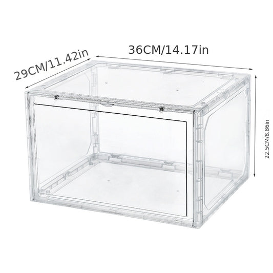 Transparent Shoe Box Plastic Magnetic Door Acrylic Dustproof Shoes Storage