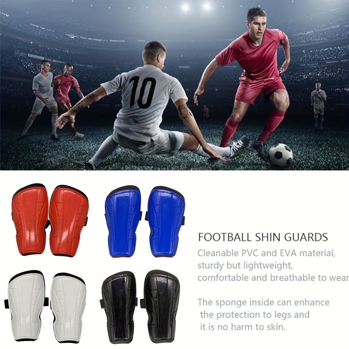 Football Shin Guards With Straps Soccer Shin Pads Lightweight Leg Pad