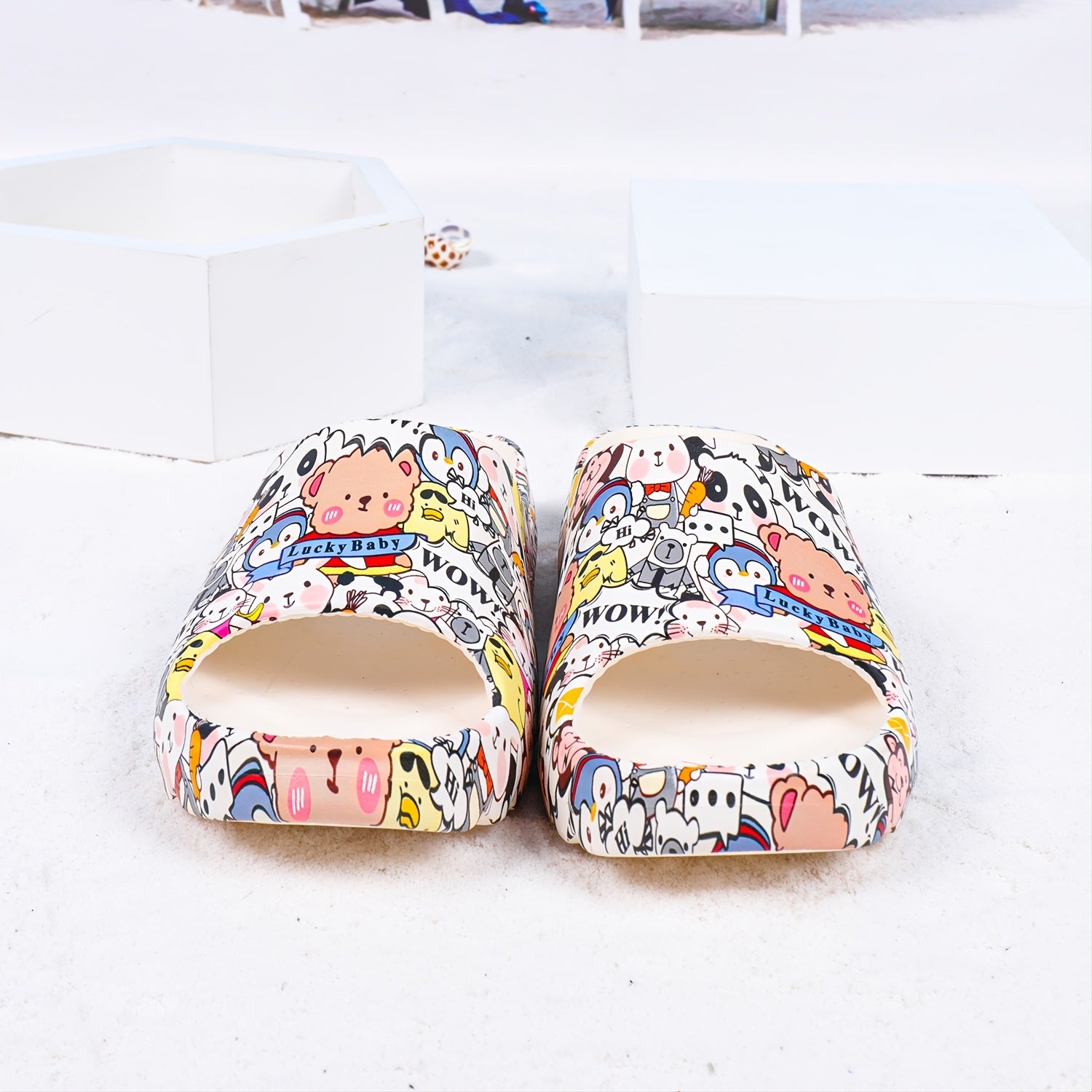 Cartoon Animal Women's Slippers Indoor Non Slip Shoes Open Toe House Shoes