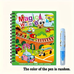 6pcs Water Painting Activity Books with Colorful Pens - Animals & Nature Themes