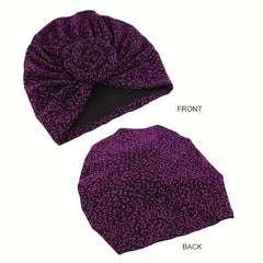 Leopard Print Turban Cap Twist Knot Bonnet Head Wrap
