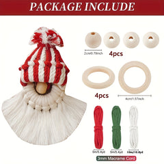 DIY Macrame Christmas Gnomes Santa Claus Kit - Christmas Tree Decor