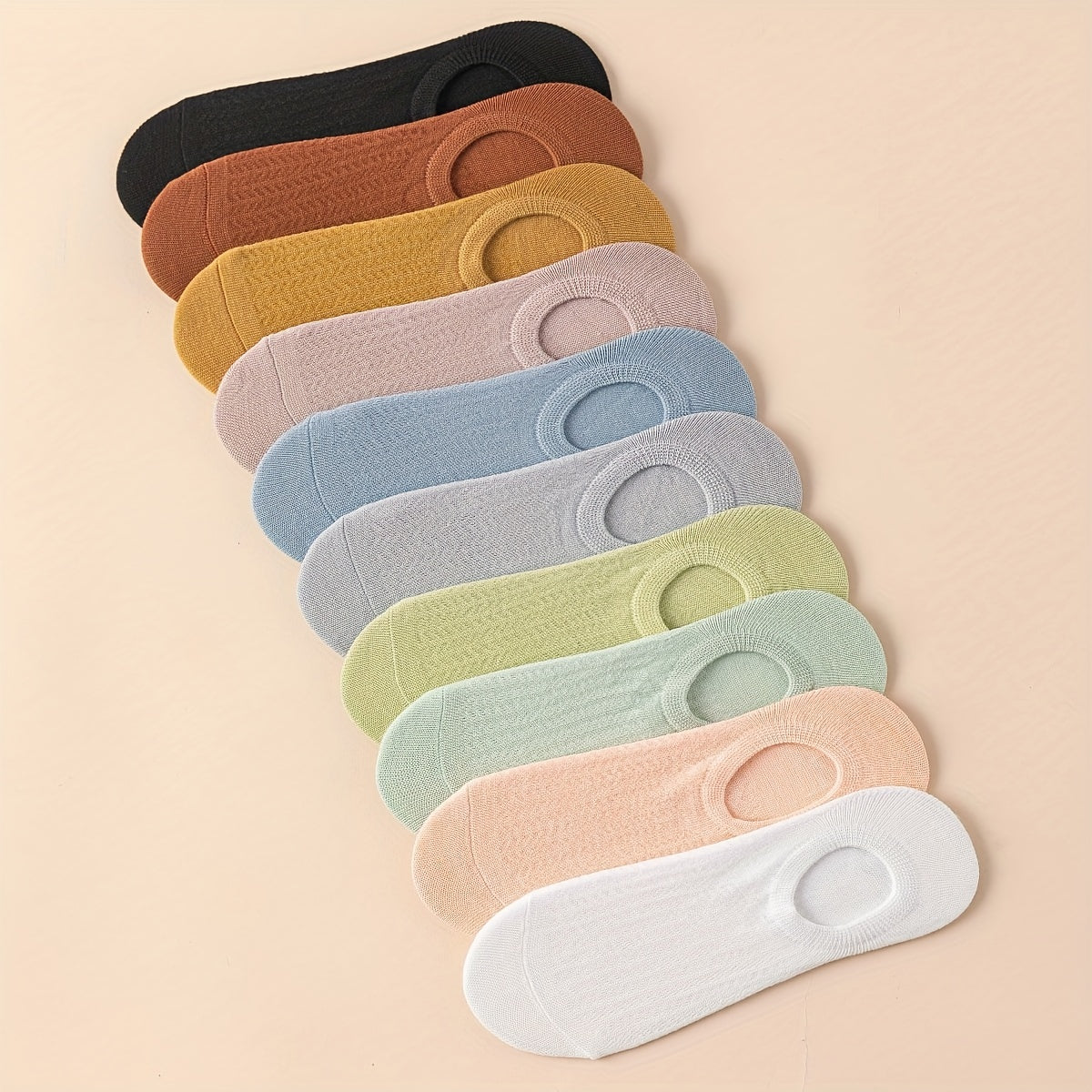 10 Pairs Women's Solid Ankle Socks Lightweight & Breathable Low Cut Stockings