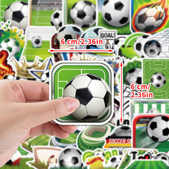 50pcs Soccer Theme Stickers Football Vinyl Decals for Water Bottles Laptops