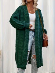 Casual Cardigan Women's Plus Solid Long Sleeve Open Front High Stretch