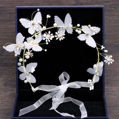 Butterfly Pearl Bride Hairbands Wedding Headband Hair Accessories Bridal Tiara