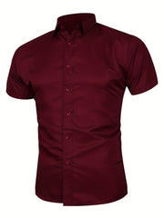 Men's Business Formal Short Sleeve Button Up Shirt