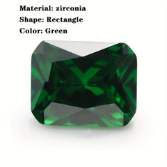 Rectangle Cut Green Zirconia CZ Loose Gemstone