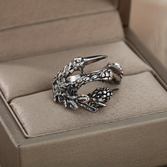 Gothic Vintage Peafowl Ring Zircon Adjustable Cuff Ring