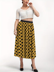 Dot Print A-line Maxi Skirt