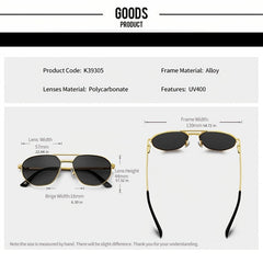 Retro Polygon Pilot Sunglasses UV400 Protection