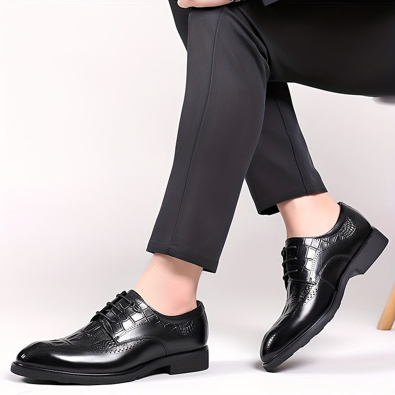Men's Brogue Derby Shoes Lace up Front Textured Dress Shoes