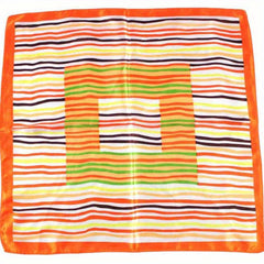 Classic Striped Square Scarf Neckerchief Silk Bandana Head Wrap