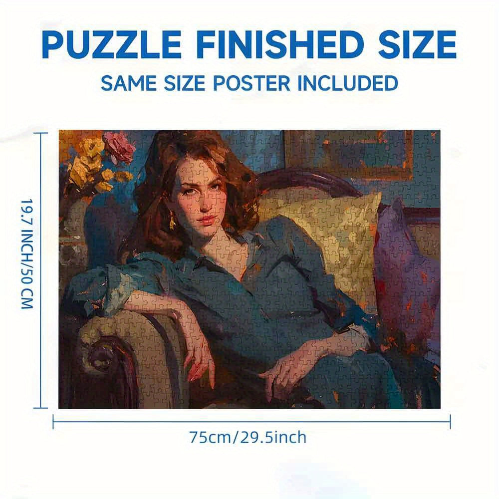 1000pcs Jigsaw Puzzle Woman on Sofa Contemplating Teens Family Birthday