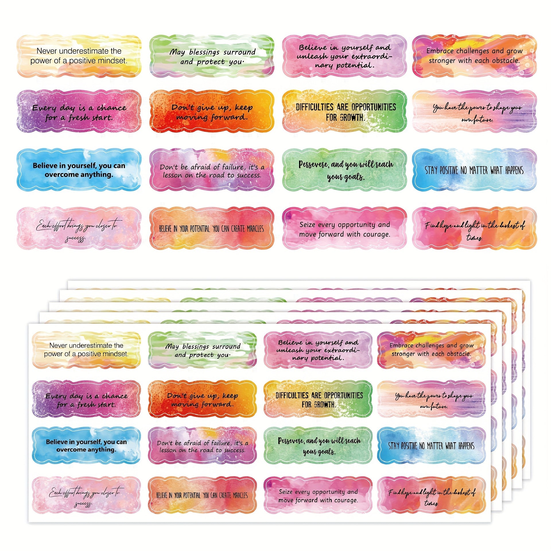 240pcs Encouraging Waterproof English Stickers Gift