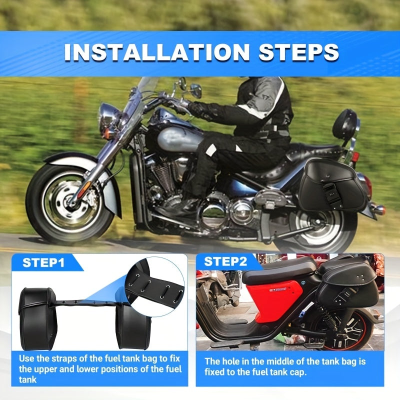 Stylish Motorcycle Side Bags 1 Pair Password Lock & Single Snap Lock