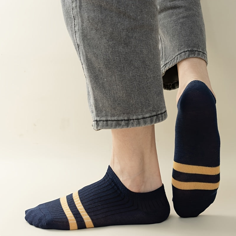 Men's Block Liner Anklets Socks - Soft & Breathable Sweat Absorbent Socks